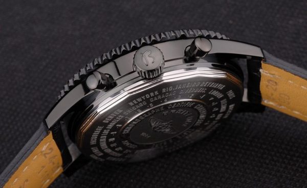Breitling Certifiée Bracelet Cuir Noir Cadran Noir Chronographe 80179 – Image 9