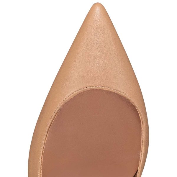 Christian Louboutin Hot Chick Sling Escarpins 100 mm Cuir Nappa Nude – Image 3