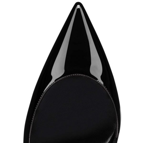 Christian Louboutin Hot Chick Sling 100 mm Escarpins à Bride Arrière Cuir Verni Noir – Image 3