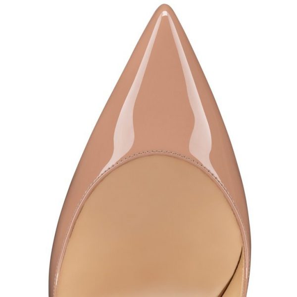 Christian Louboutin Hot Chick Sling 100 mm Escarpins à Bride Arrière Cuir Verni Blush – Image 3