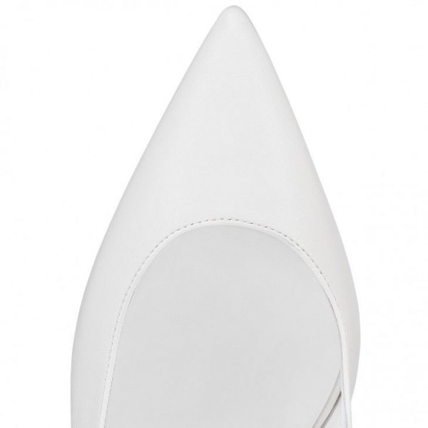 Christian Louboutin Hot Chick Sling 70 mm Escarpins à Bride Arrière Cuir Nappa Bianco – Image 4