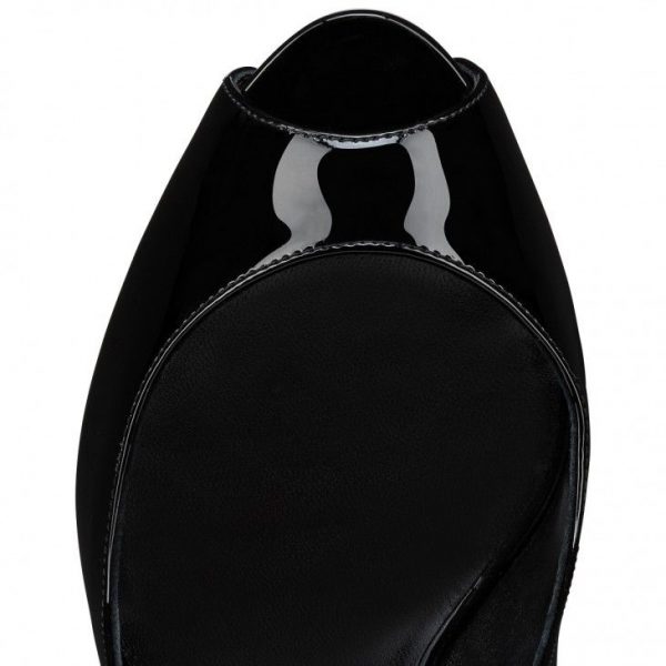 Christian Louboutin Hot Chick Alta 120 mm Escarpins Cuir Verni Noir – Image 4