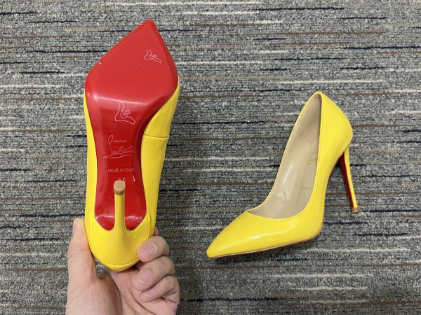 Christian Louboutin Kate Escarpins 85 mm Cuir Verni Jaune – Image 3