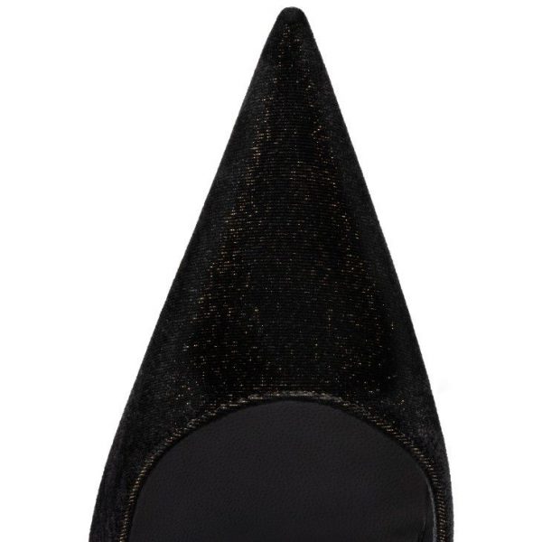 Christian Louboutin Kate Max Escarpins 100 mm Velours D'Or Noir – Image 3