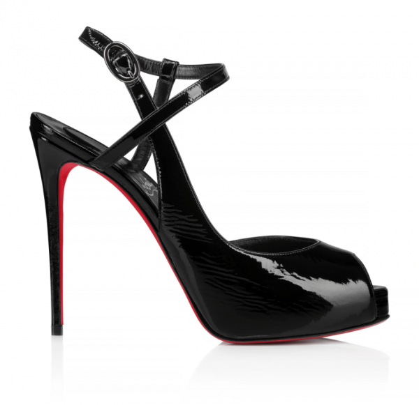 Christian Louboutin Jenlove Alta Escarpins 120 mm Cuir Verni Vog Noir – Image 4