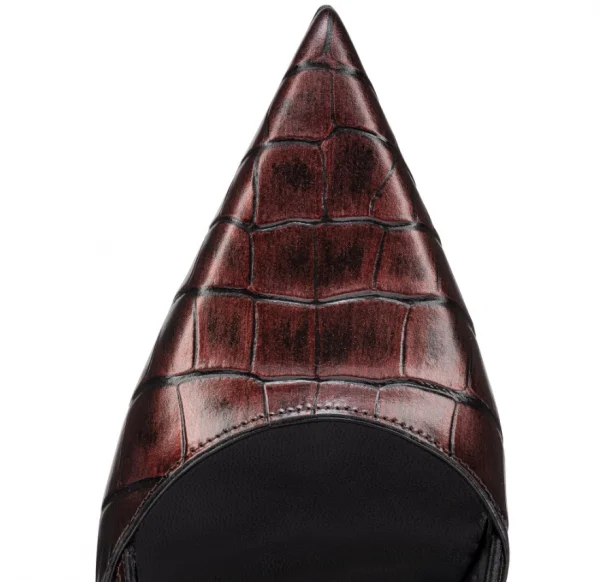 Christian Louboutin Condoroline Escarpins 100 mm Cuir Alligator Métallisé Marron – Image 3