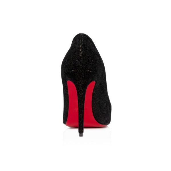 Christian Louboutin Kate Max Escarpins 100 mm Velours D'Or Noir – Image 4