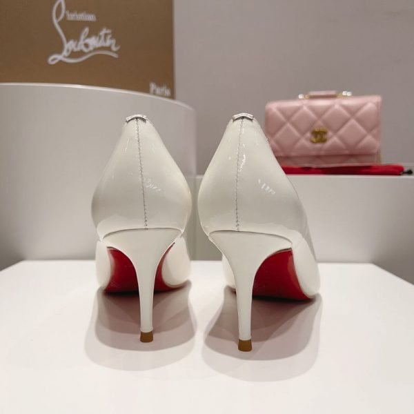 Christian Louboutin Kate Escarpins 70 mm Cuir de Veau Verni Blanc – Image 3