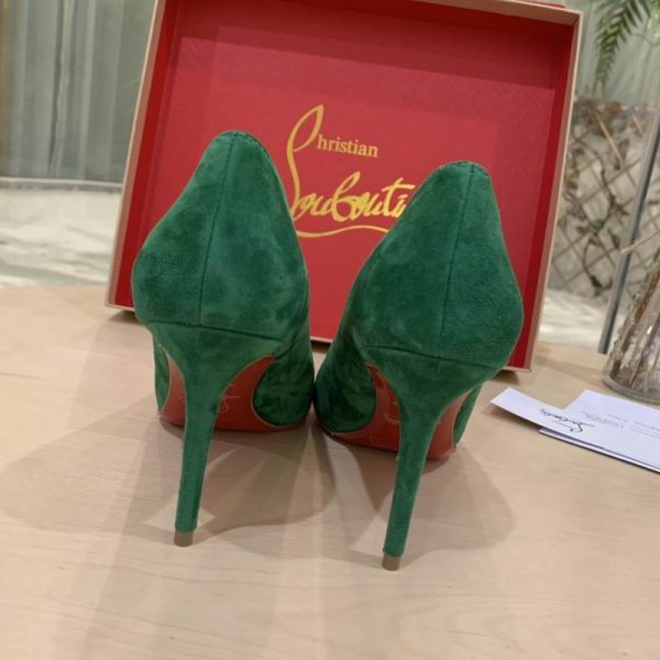 Christian Louboutin Escarpins Kate Veau Velours Vert – Image 4