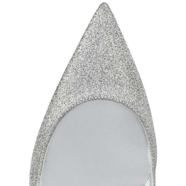 Christian Louboutin Escarpins Kate 85 mm Cuir de Veau Brillant Argenté – Image 3