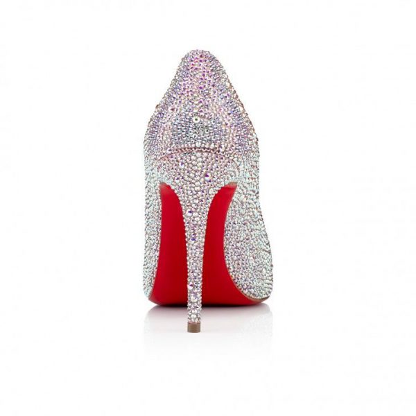 Christian Louboutin Escarpins Kate Strass 100 mm Daim Métallisé Version AB – Image 4