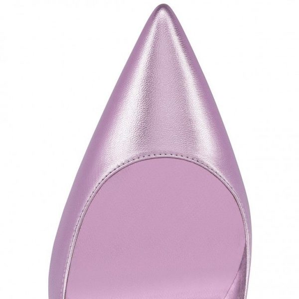 Christian Louboutin Escarpins Kate 100 mm Cuir Nappa Irisé Parme – Image 4