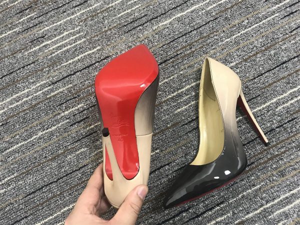 Christian Louboutin Escarpins So Kate 120 mm Cuir Verni Dégradé Noir Nude – Image 3