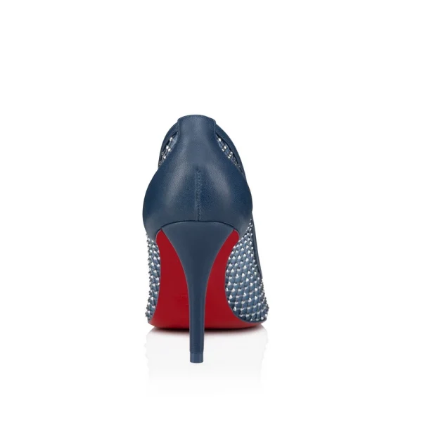 Christian Louboutin Apostropha Escarpins Strass en Maille 80 mm Bleu – Image 3