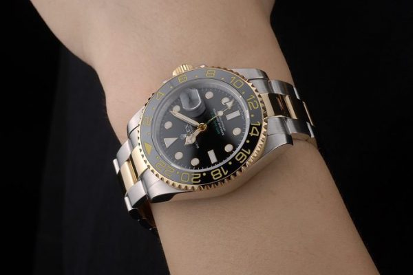 Rolex GMT Master Lunette Or Rose Cadran Noir 80295 – Image 8