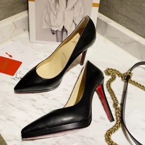 Christian Louboutin Pigalle Plato Escarpins 100mm Cuir Nappa Noir