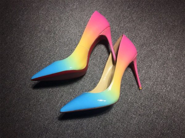 Christian Louboutin Escarpins Pigalle Follies 100 mm Cuir Verni Multicolore – Image 3