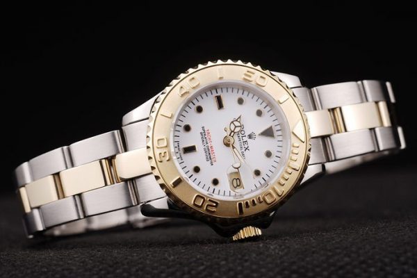Rolex Yacht Master Lunette Or Cadran Blanc Tachymètre – Image 6