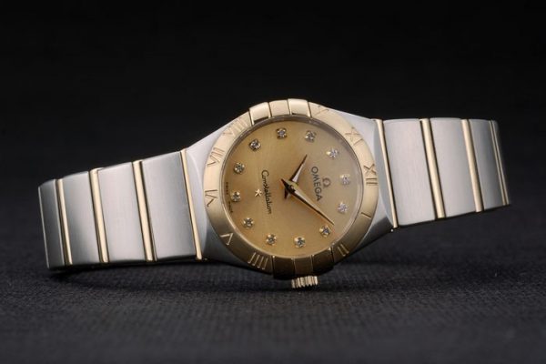 Omega Lady Constellation Cadran Doré Bracelet Acier Inoxydable 80292 – Image 7