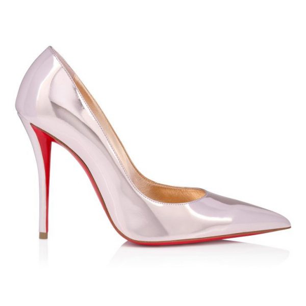 Christian Louboutin Miss Z 100 mm Escarpins Cuir Laminé Rose Vintage – Image 3