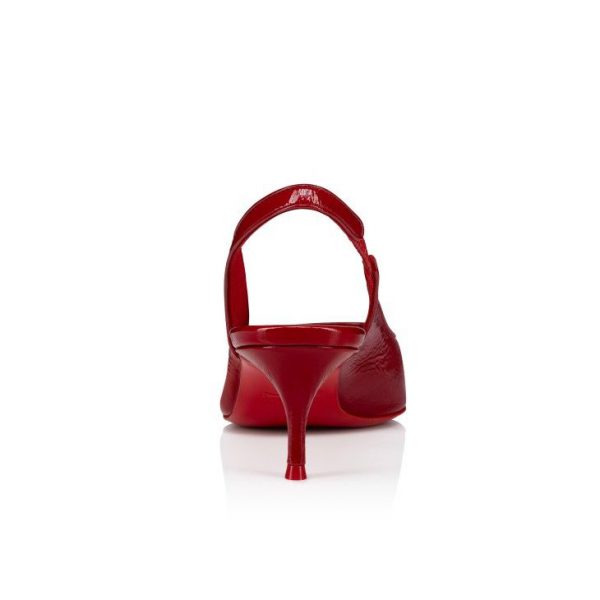 Christian Louboutin Sporty Kate Sling 55 mm Escarpins Slingback Cuir Verni Vog Loubi – Image 3