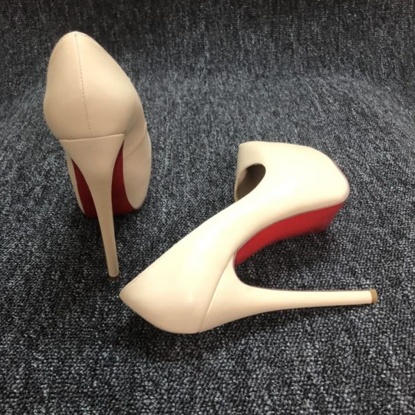 Christian Louboutin Daffodile Escarpins Plateforme 160 mm Cuir Nappa Beige – Image 3