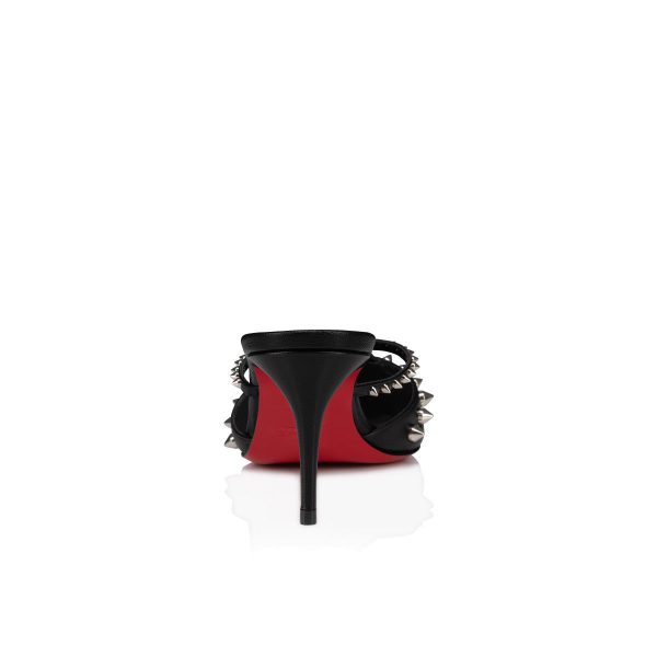 Christian Louboutin Tatoosh Spikes Mule Escarpins 70 mm Cuir d’Agneau Noir – Image 4