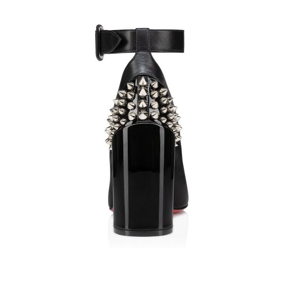 Christian Louboutin Miss Sab Degraspikes Escarpins 70 mm Cuir Nappa et Verni Noir – Image 4