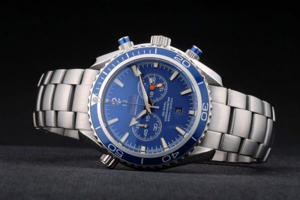 Omega Seamaster Planet Ocean Tachymètre Bleu Cadran Bleu Bracelet Acier Inoxydable 80239 – Image 8