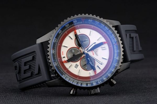 Breitling Certifiée Bracelet Caoutchouc Noir Cadran Beige Chronographe 80183 – Image 6