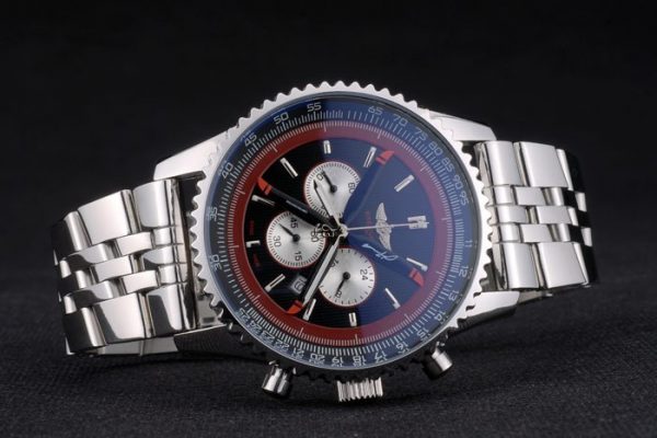 Breitling Certifiée Bracelet Acier Argent Poli Cadran Noir Chronographe 80173 – Image 7