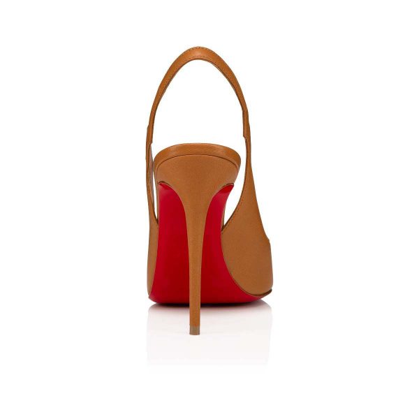 Christian Louboutin Hot Chick Sling Escarpins 100 mm Cuir Nappa Nude 4 – Image 3