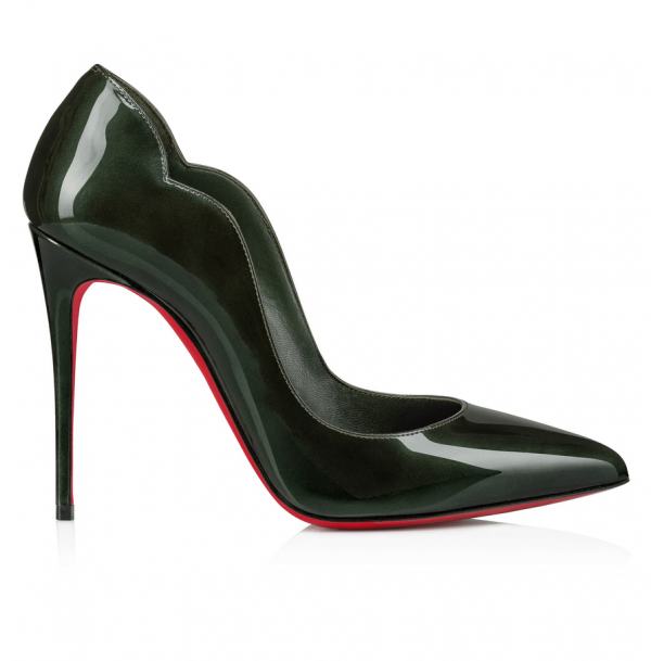 Christian Louboutin Hot Chick Escarpins 100 mm Cuir Verni Vert – Image 4