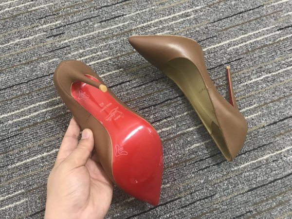 Christian Louboutin Kate Escarpins 100 mm Cuir Nappa Marron Foncé – Image 4