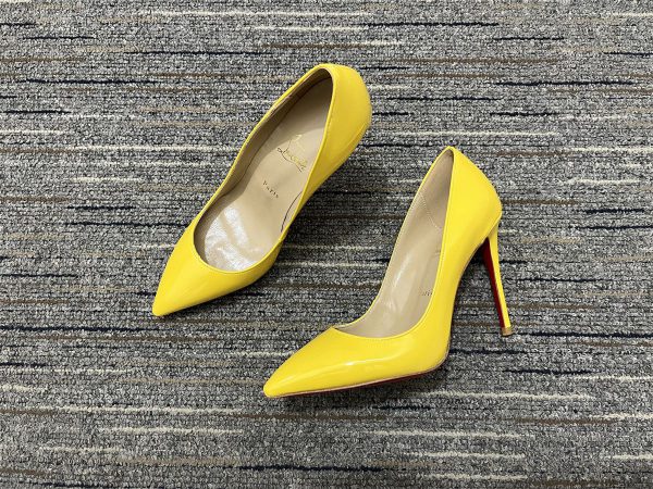 Christian Louboutin Kate Escarpins 85 mm Cuir Verni Jaune – Image 2