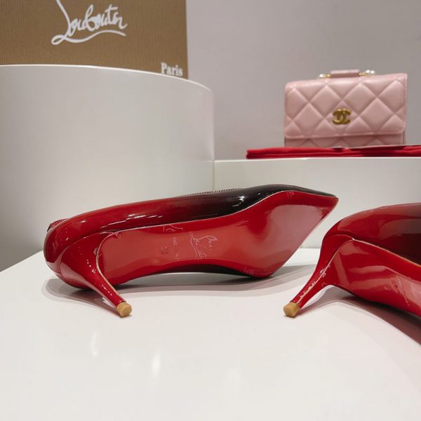 Christian Louboutin Kate Escarpins 60 mm Cuir Verni Noir Rouge – Image 3