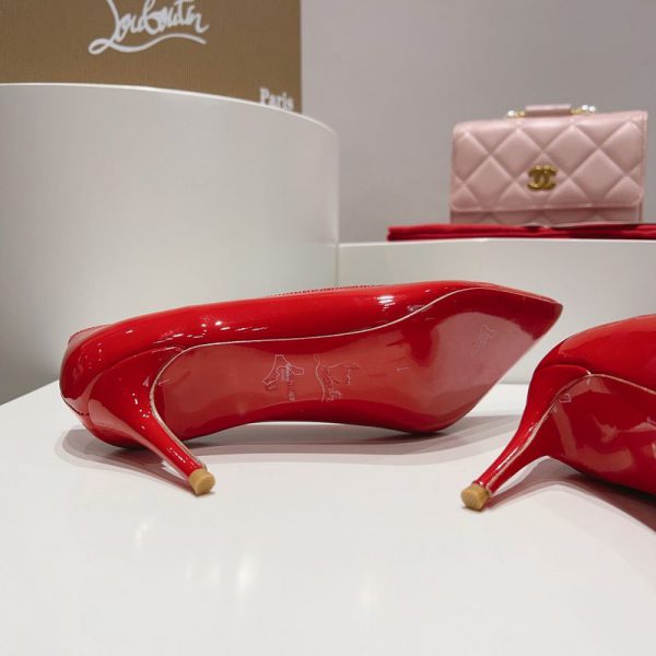 Christian Louboutin Kate Escarpins 70 mm Cuir de Veau Verni Rouge – Image 2