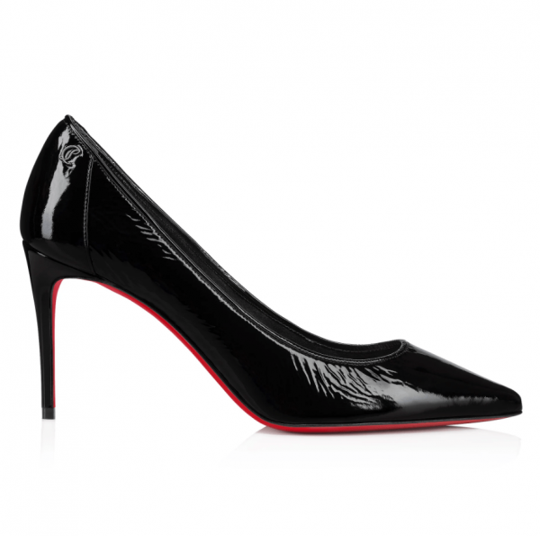 Christian Louboutin Sporty Kate 100 mm Escarpins Cuir Verni Vog Noir – Image 4