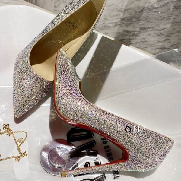 Christian Louboutin Escarpins Kate Strass Dégradé 100 mm Daim Multicolore – Image 2
