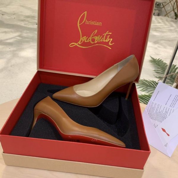 Christian Louboutin Escarpins Kate Cuir Nappa Marron – Image 4