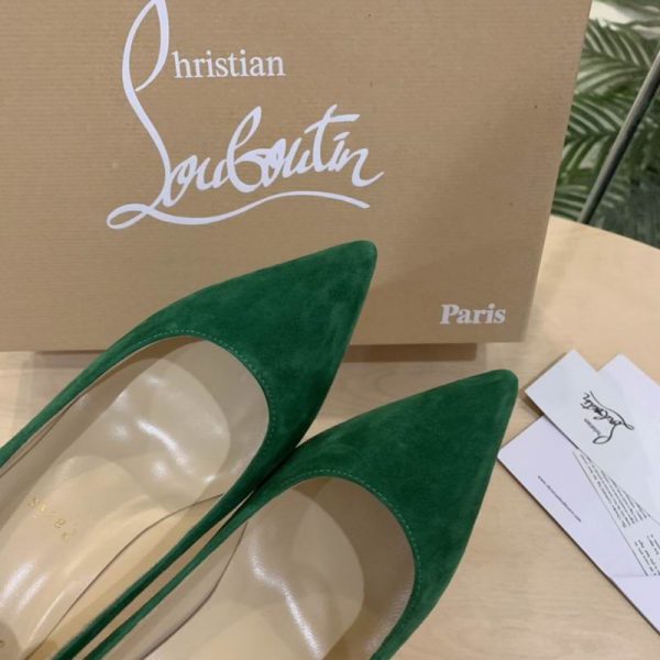 Christian Louboutin Escarpins Kate Veau Velours Vert – Image 3