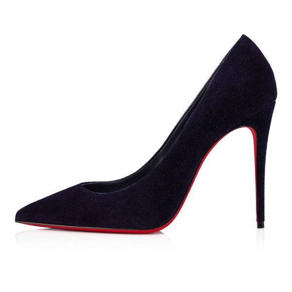 Christian Louboutin Escarpins Kate 100 mm Veau Velours Bleu Encre – Image 2