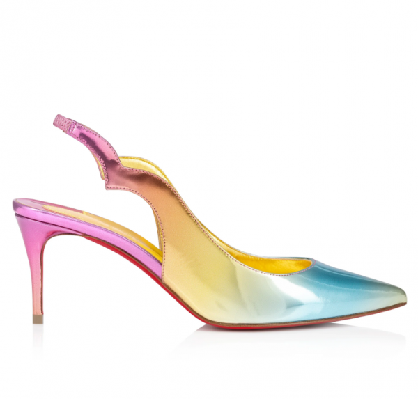 Christian Louboutin Escarpins Hot Chick Sling 70 mm Cuir Specchio Multicolore – Image 2