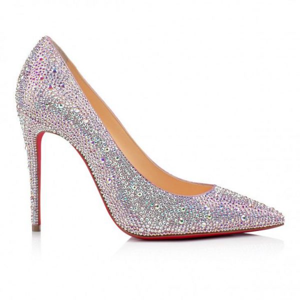 Christian Louboutin Escarpins Kate Strass 100 mm Daim Métallisé Version AB – Image 2