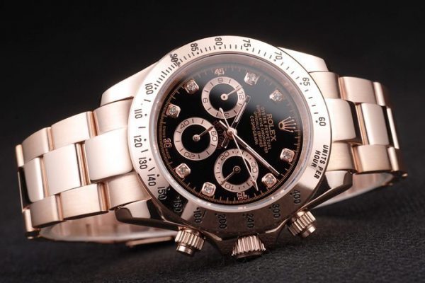 Rolex Daytona Plaqué Or Rose Acier Inox Cadran Noir – Image 7