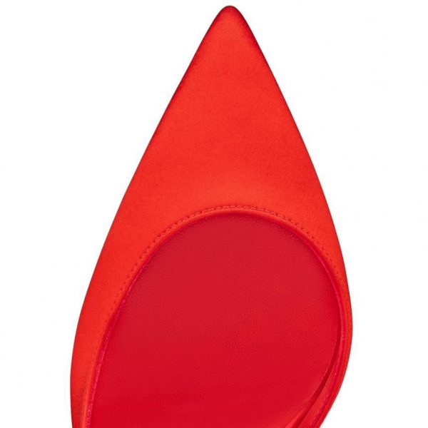 Christian Louboutin Escarpins Iriza 100mm Satin Crêpe Rouge Ole – Image 4