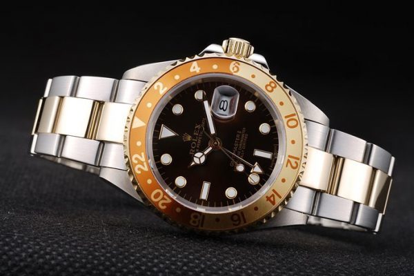 Rolex GMT Master II Lunette Céramique Dorée Cadran Marron Tachymètre – Image 6