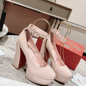 Christian Louboutin Platforms Movida Jane 130 mm Cuir Verni Rose