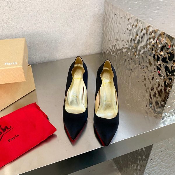 Christian Louboutin Escarpins Lipchick 100 mm Satin Noir – Image 2