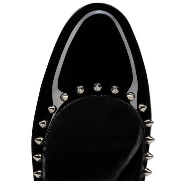 Christian Louboutin Janispikes 55 mm Mary Janes Cuir Verni Noir – Image 2